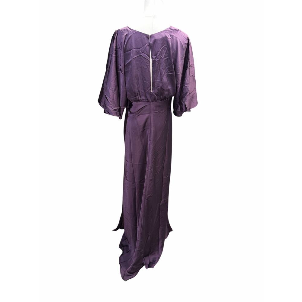 Birdy Grey Shyla Matte Satin Bridesmaid Dress Plum - Picture 7 of 8